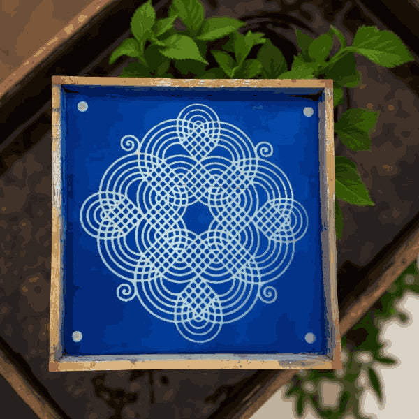 Rangly Jumbo   Rangoli Design Model 5 Stencil Wooden 24x24 Inches Pack of 1 piece