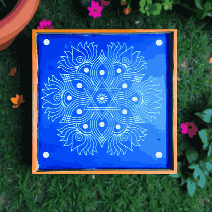 Rangly Jumbo Star Rangoli Stencil Wooden 16*16 Inches Pack of 1 piece