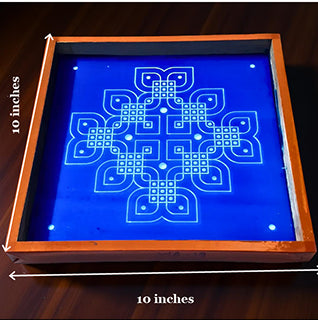 Rangly Padi Kolam Model 1  Rangoli Stencil Wooden  10x10 Inches  Pack of 1 Piece