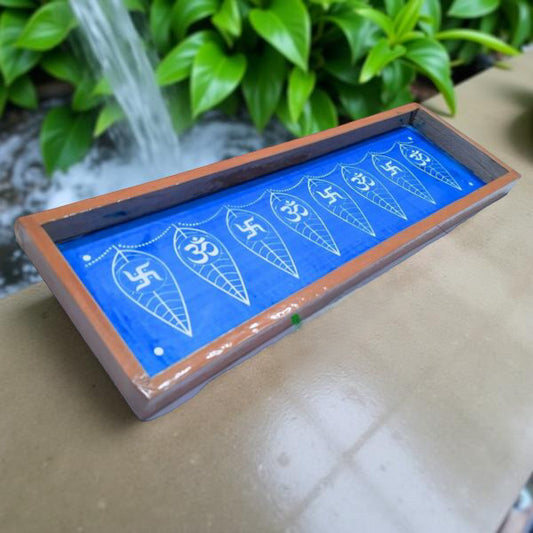 Rangly Mango Leaf Toran Rangoli Stencil Wooden 17x5 Inches  Pack of 1 Piece