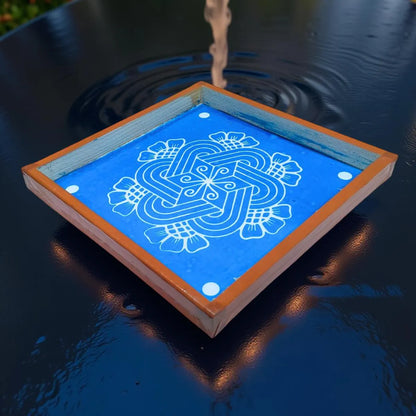 Rangly FlowerPadi Kolam  Rangoli Stencil Wooden 10×10 inches Pack of 1 Piece