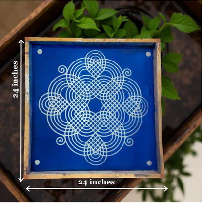 Rangly Jumbo   Rangoli Design Model 5 Stencil Wooden 24x24 Inches Pack of 1 piece