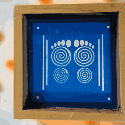 Rangly  Lakshmi Padham Model 3 Rangoli Stencil Wooden 5*5 Inches Pack of 1 piece