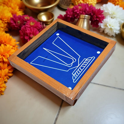 Rangly Thenkalai Namah  Rangoli Stencil Wooden 5x5 Inches  Pack of 1 Piece