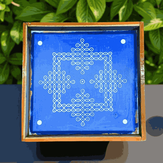 Rangly Jumbo Rangoli Sikku Kolam Stencil Wooden 30x30 Inches Pack of 1 piece