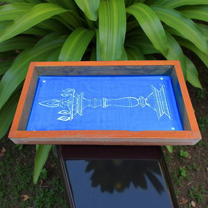 Rangly Kuthu Vilakku   Rangoli Stencil Wooden 9x5 Inches  Pack of 1 Piece