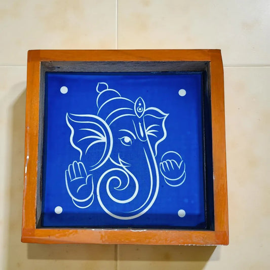 Rangly Ganesha Rangoli Kolam Stencil Wooden 5*5 Inches Pack of 1 Piece
