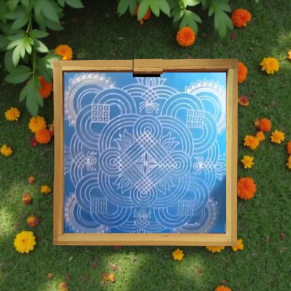 Rangly Jumbo Rangoli Design Stencil Wooden 16*16 Inches Pack of 1 piece
