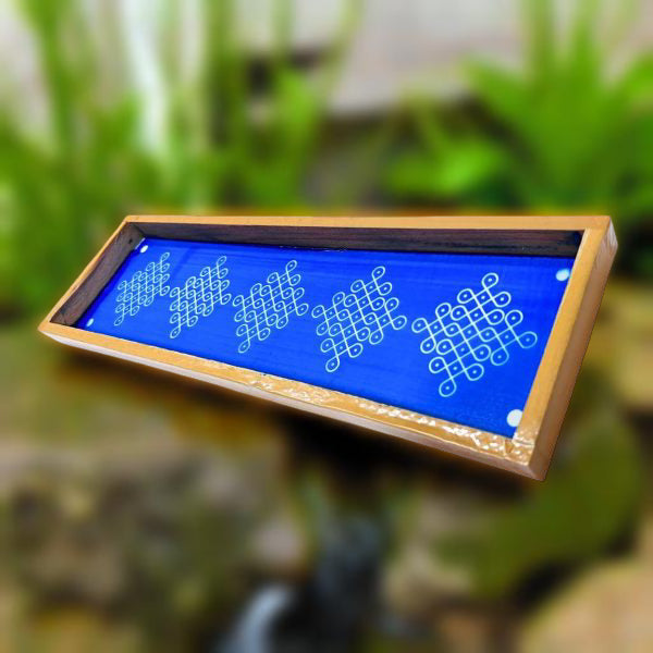 Rangly Kambi Kolam Model 3  Border Rangoli  Wooden 17x5 Inches  Pack of 1 Piece