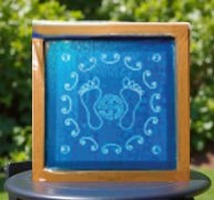 Rangly  Feet with Design Rangoli Stencil Wooden 5*5 Inches Pack of 1 piece