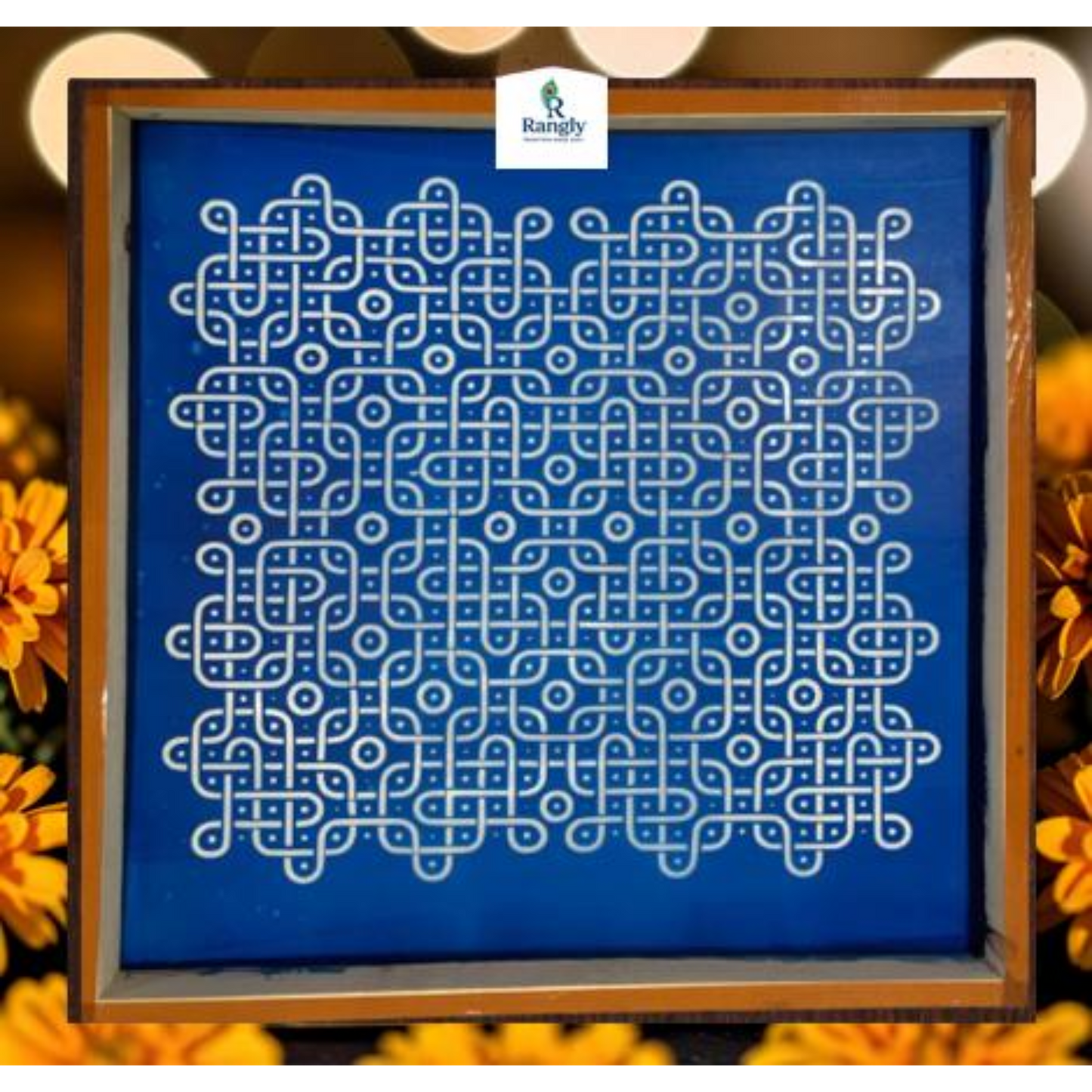 Rangly Kambi Kolam Stencil  Wooden  Pack of 1 piece - WJ2016