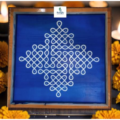 Rangly  Lakshmi Pulli Kolam Stencil Wooden Pack of 1 piece -  WJ2011