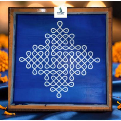 Rangly  Lakshmi Pulli Kolam Stencil Wooden Pack of 1 piece -  WJ2011