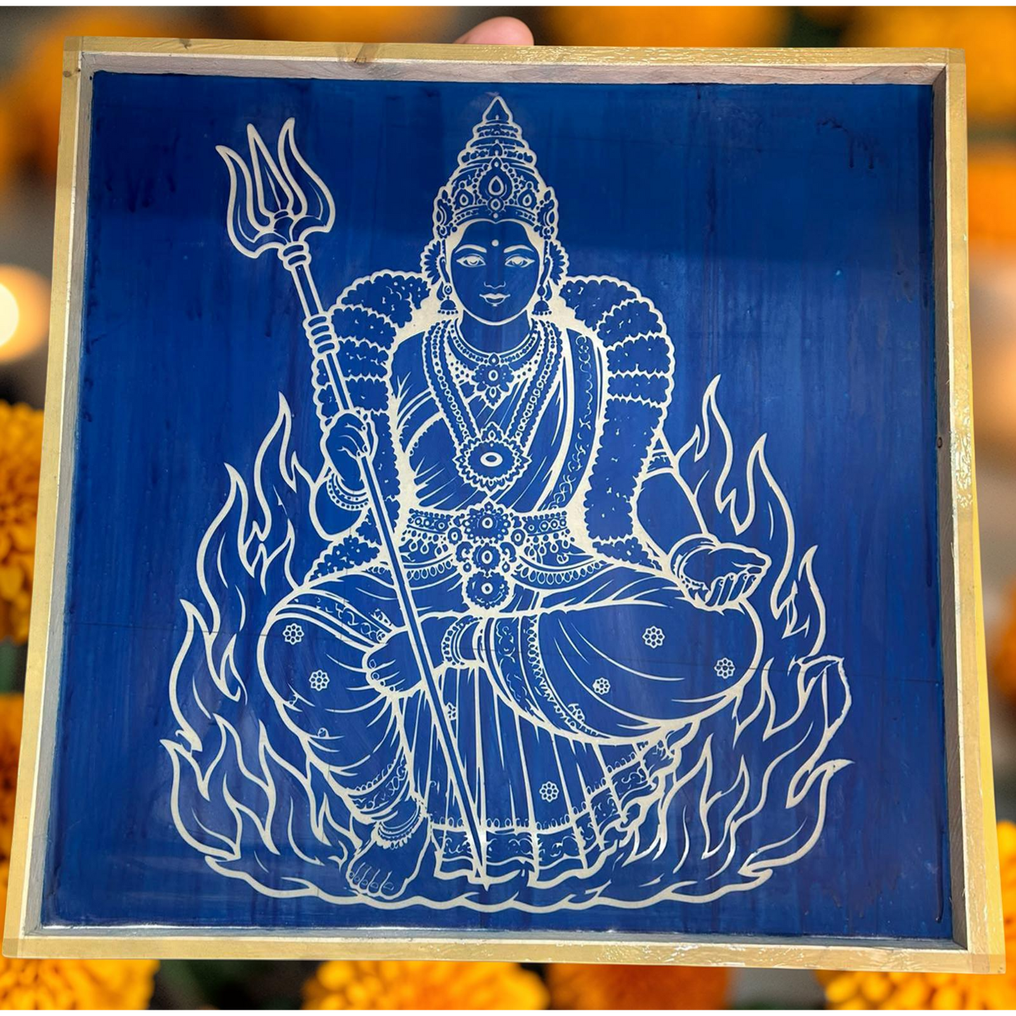 ""Maa Parvathy Devi " God Face rangoli wooden Stencil -Elevate Your Spiritual Space