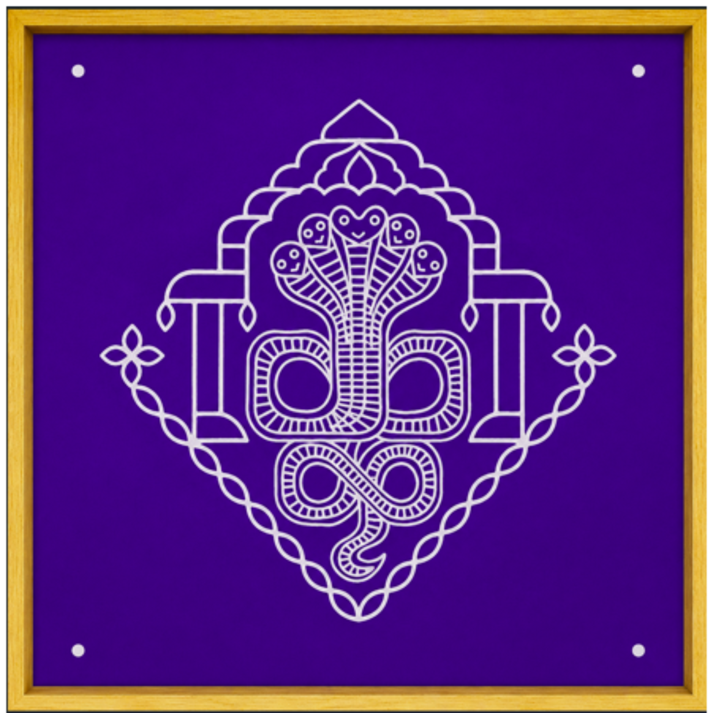 Naga Yantra Rangoli Model 7 wooden Stencil - Symbol of Protection and Cosmic Energy