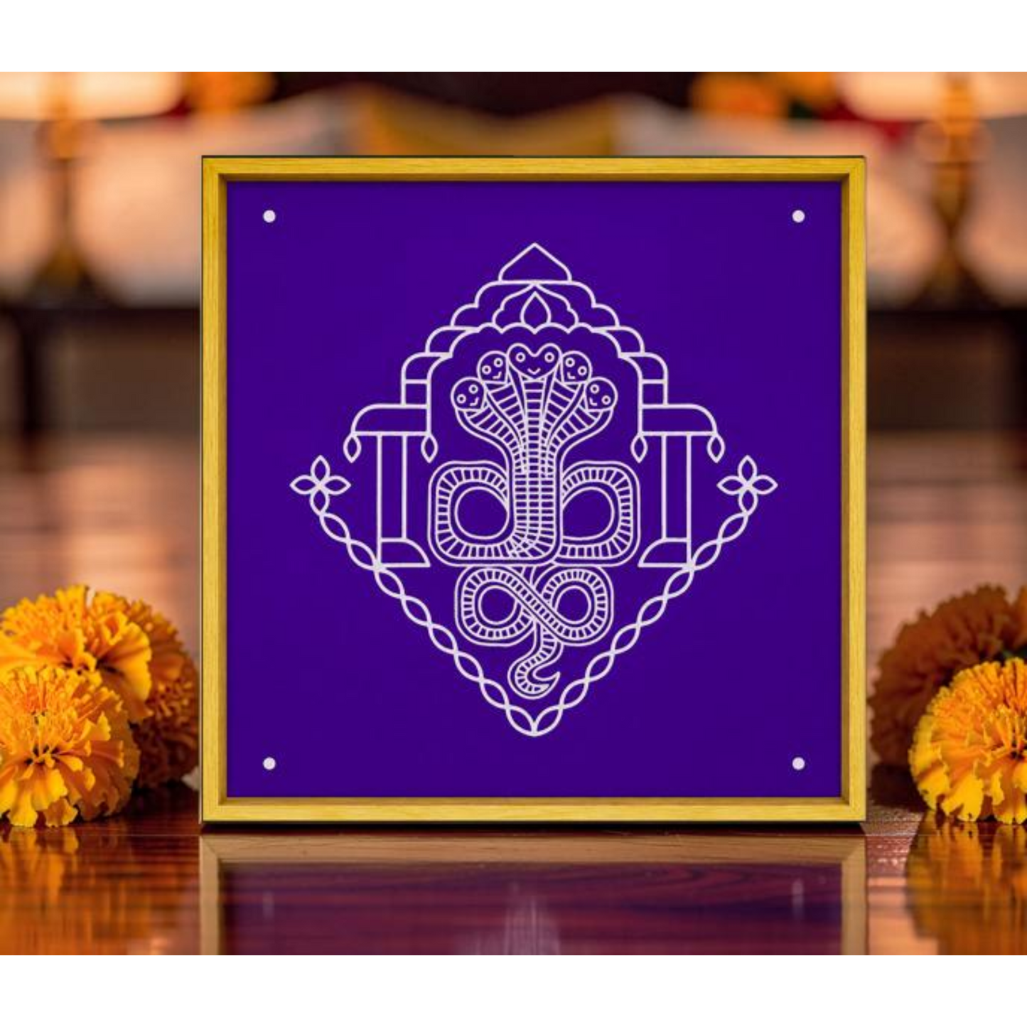 Naga Yantra Rangoli Model 7 wooden Stencil - Symbol of Protection and Cosmic Energy