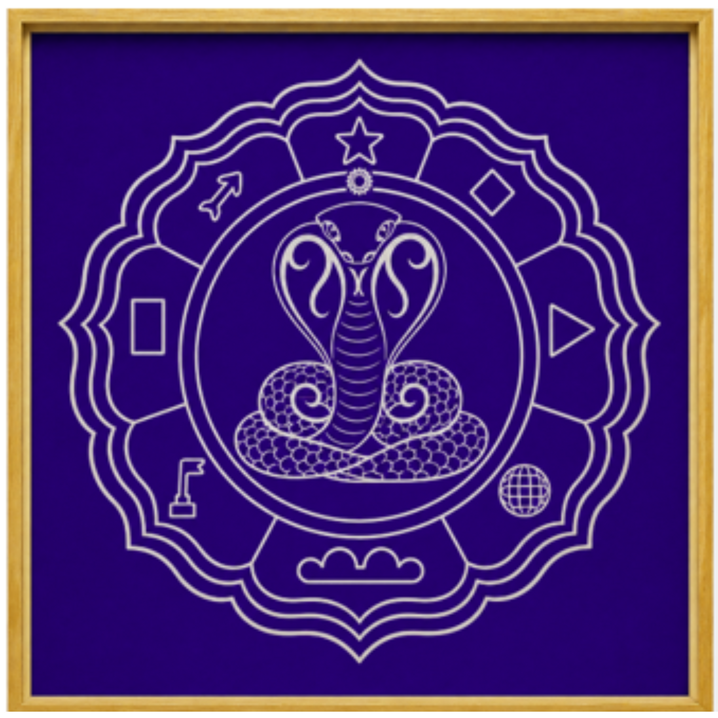 Naga Yantra rangoli Model 5  wooden Stencil - Symbol of Protection and Cosmic Energy