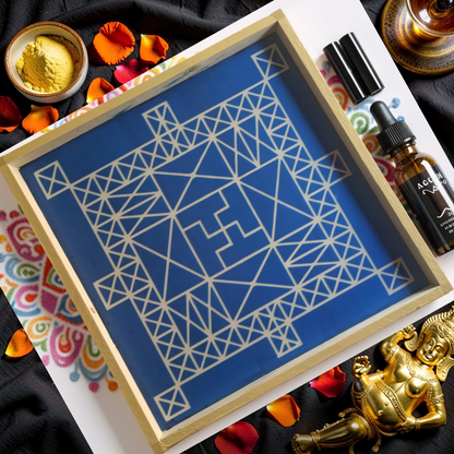 Rangly Vasthu Bali Padmam Yantra Rangoli Design Stencil Wooden 13x13 Inches Pack of 1 piece