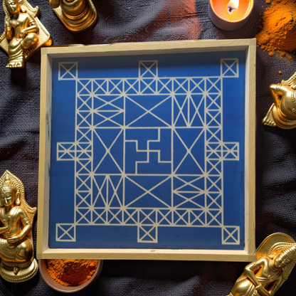 Rangly Vasthu Bali Padmam Yantra Rangoli Design Stencil Wooden 13x13 Inches Pack of 1 piece