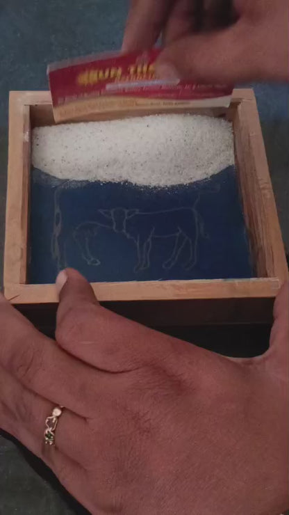 Rangly  Cow and calf Rangoli Stencil Wooden 5*5 Inches Pack of 1 piece