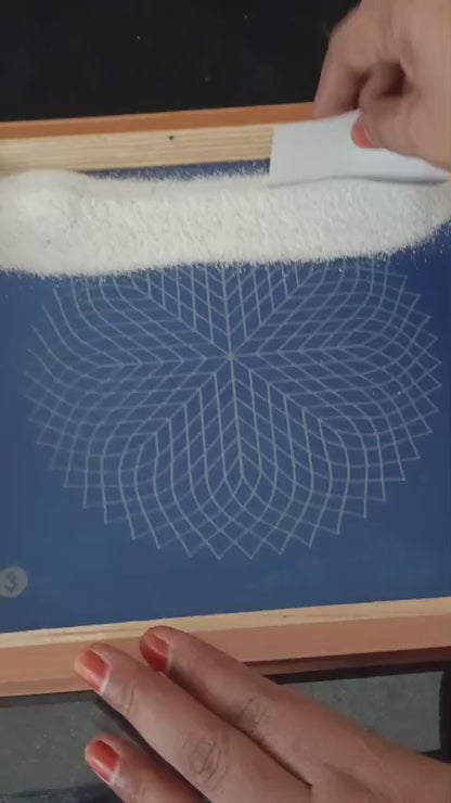 Rangly Sahasradala Padma Rangoli Stencil Wooden  10x10 Inches  Pack of 1 Piece