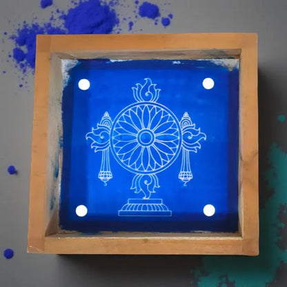 Rangly Chakra Kolam Rangoli Stencil Wooden  5 × 5 Inches Pack of 1 Piece