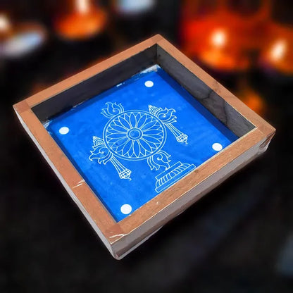 Rangly Chakra Kolam Rangoli Stencil Wooden  5 × 5 Inches Pack of 1 Piece