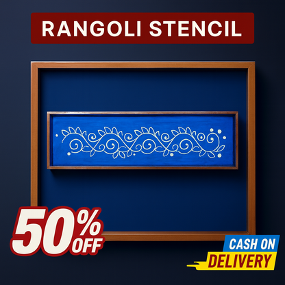 Rangly Flower-Border-Instant-Rangoli-Stencil-17*5 -Inch inches Pack of 1 Piece