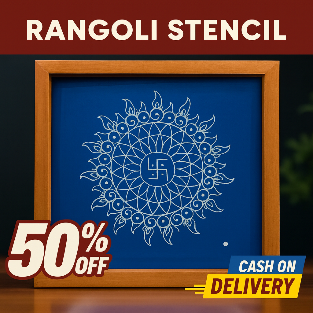 Rangly Mandala Chakra Rangoli Stencil Wooden 5*5 Inches Pack of 1 piece