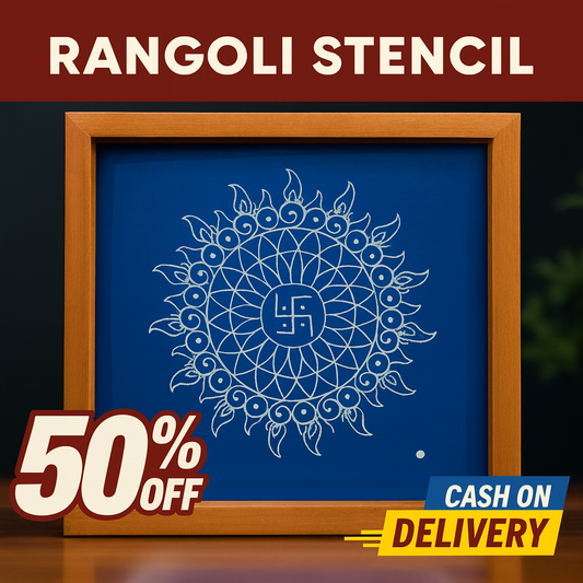 Rangly Mandala Chakra Rangoli Stencil Wooden 5*5 Inches Pack of 1 piece