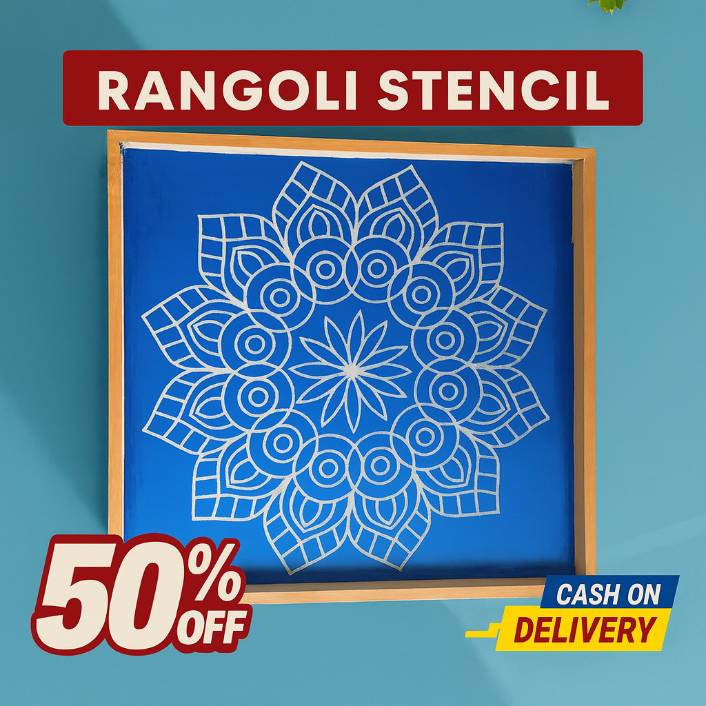 Rangly Jumbo Rangoli Mandala Stencil Wooden 30x30 Inches Pack of 1 piece