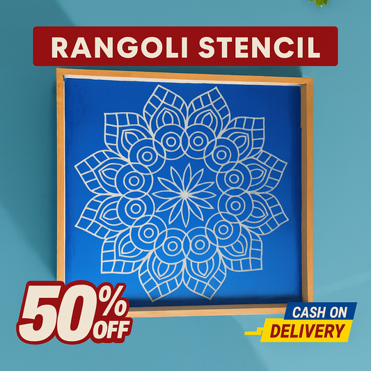 Rangly Jumbo Rangoli Mandala Stencil Wooden 30x30 Inches Pack of 1 piece