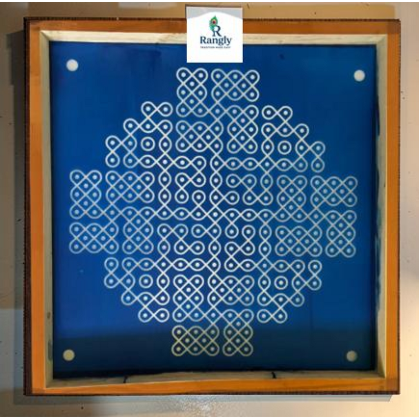 Rangly Shubh Padi  Kolam Stencil Wooden Pack of 1 piece - WJ2013