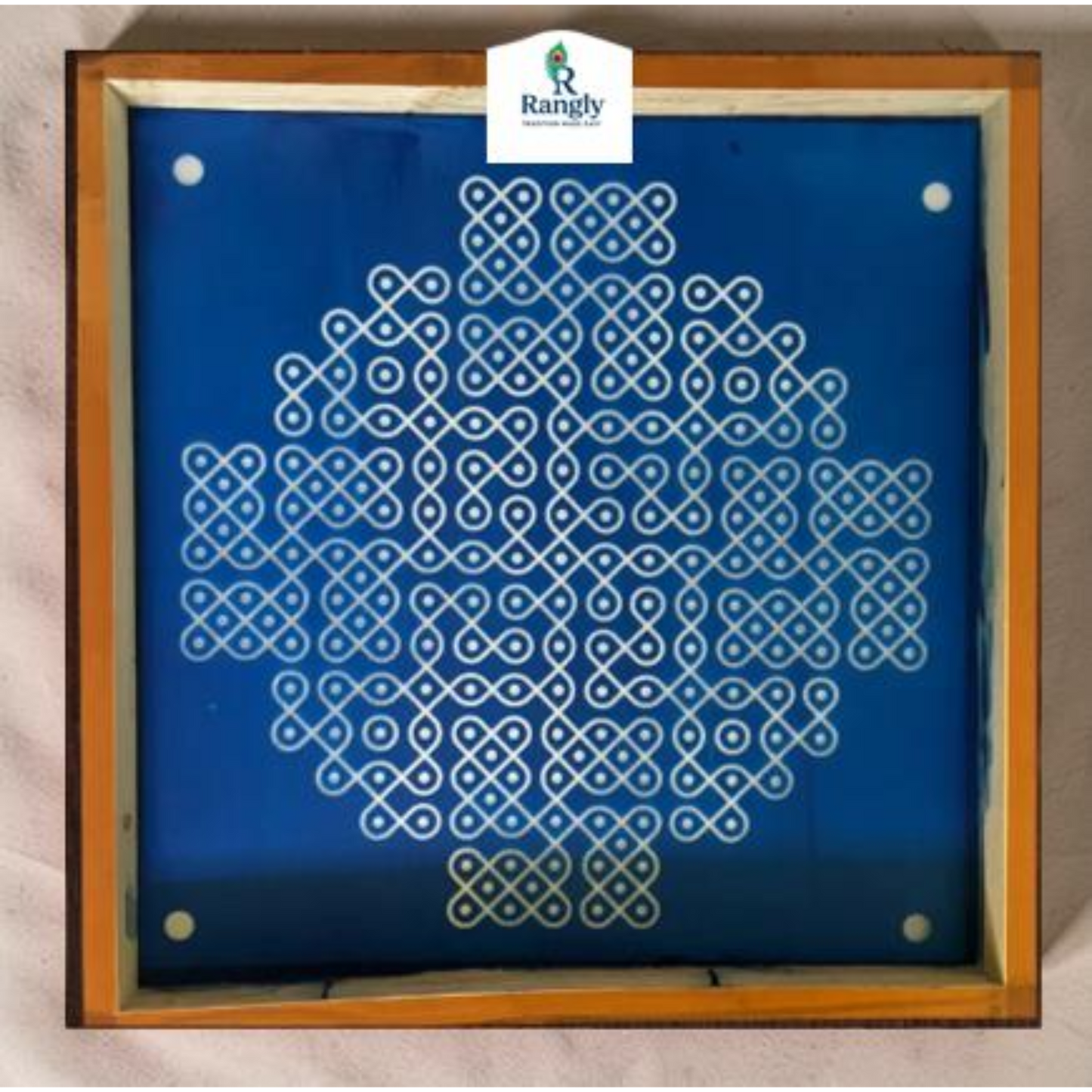Rangly Shubh Padi  Kolam Stencil Wooden Pack of 1 piece - WJ2013