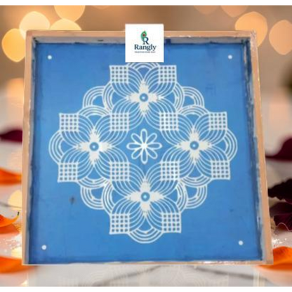 Rangly Square Rangoli Stencil  Pack of 1 piece - WJ2401