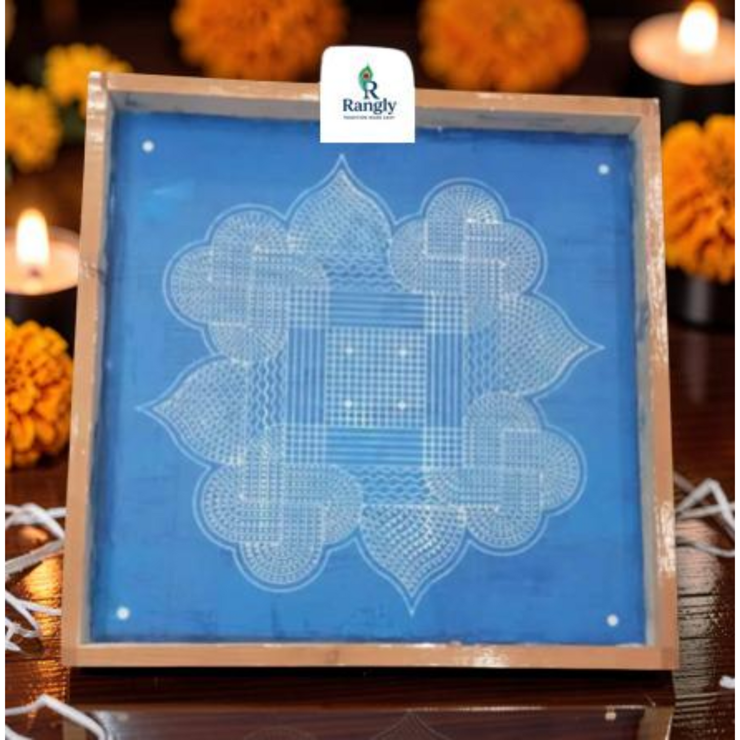 Rangly Square Rangoli Stencil  Pack of 1 piece - WJ2402