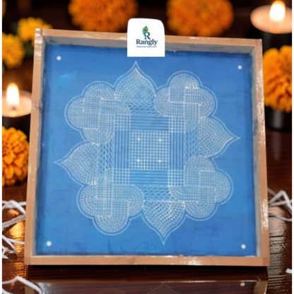 Rangly Square Rangoli Stencil  Pack of 1 piece - WJ2402