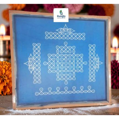 Rangly Square Rangoli Stencil  Pack of 1 piece - WJ2403