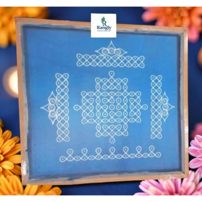 Rangly Square Rangoli Stencil  Pack of 1 piece - WJ2403
