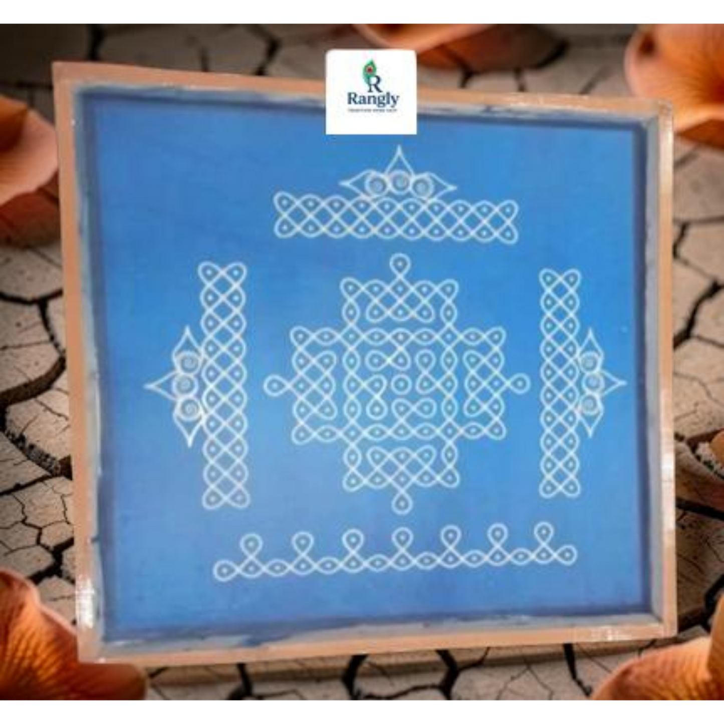 Rangly Square Rangoli Stencil  Pack of 1 piece - WJ2403