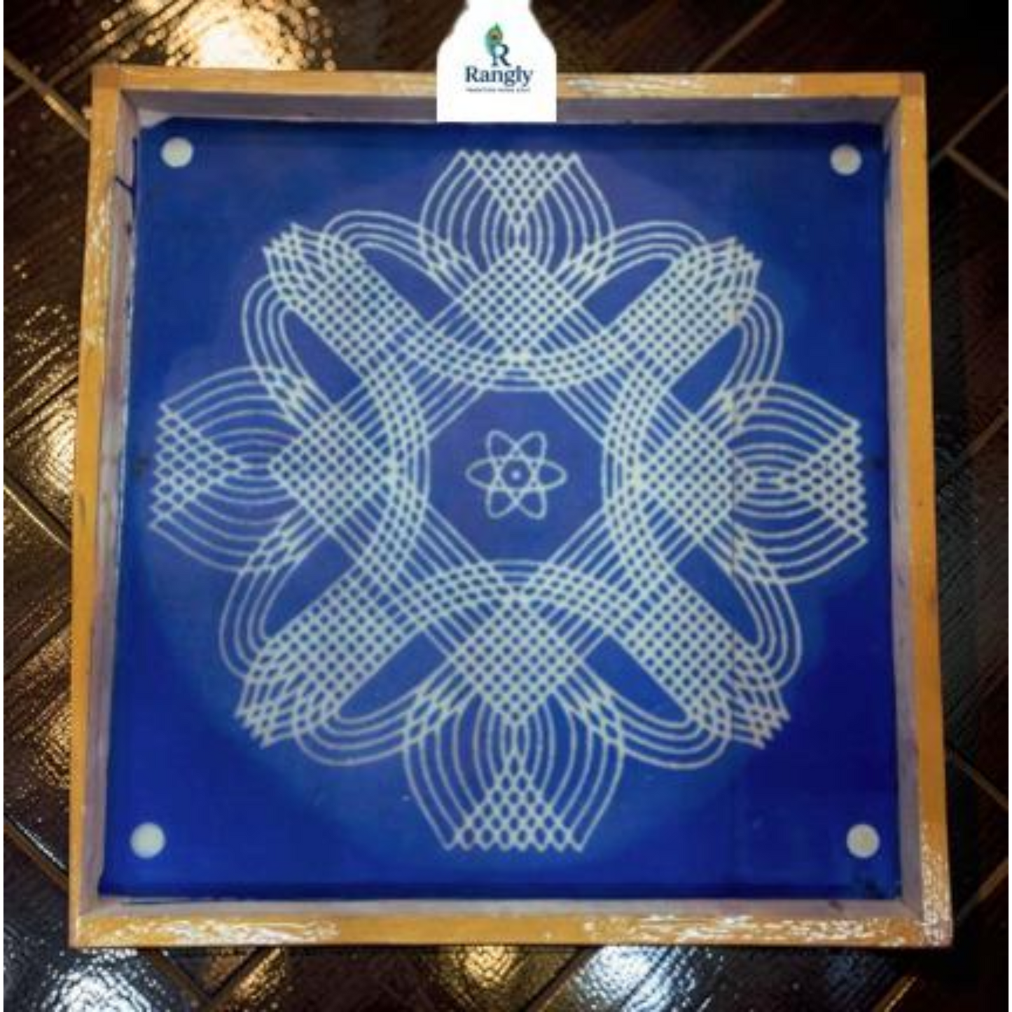 Rangly Square Rangoli Stencil  Pack of 1 piece -WJ2407