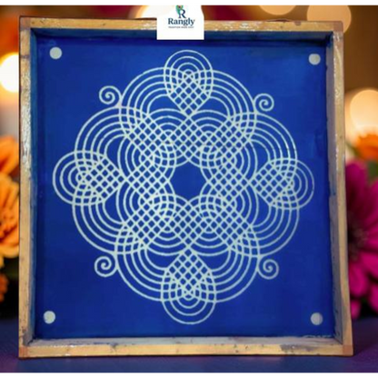 Rangly Square Rangoli Stencil  Pack of 1 piece -WJ2406