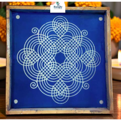 Rangly Square Rangoli Stencil  Pack of 1 piece -WJ2406