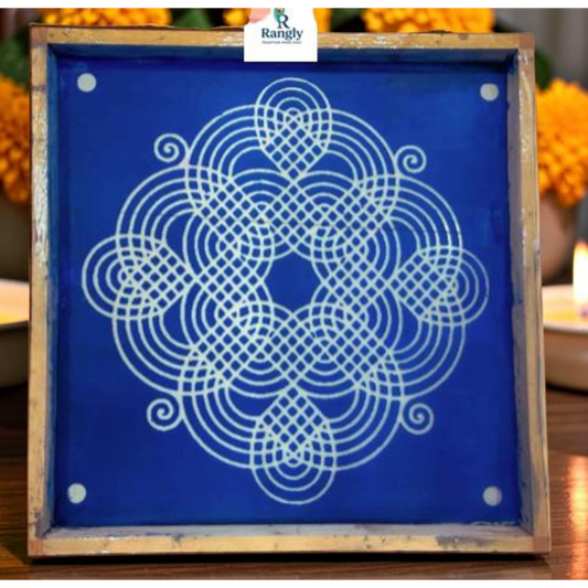 Rangly Square Rangoli Stencil Pack of 1 piece -WJ2406