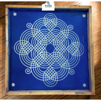 Rangly Square Rangoli Stencil  Pack of 1 piece -WJ2406