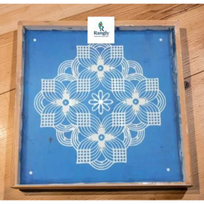 Rangly Square Rangoli Stencil  Pack of 1 piece - WJ2401