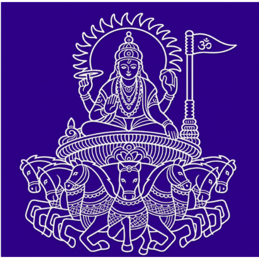 சூர்யா பகவான் ரங்கோலி டிசைன் ஸ்டென்சில் மரப் பலகை 1 துண்டு _ரங்லி