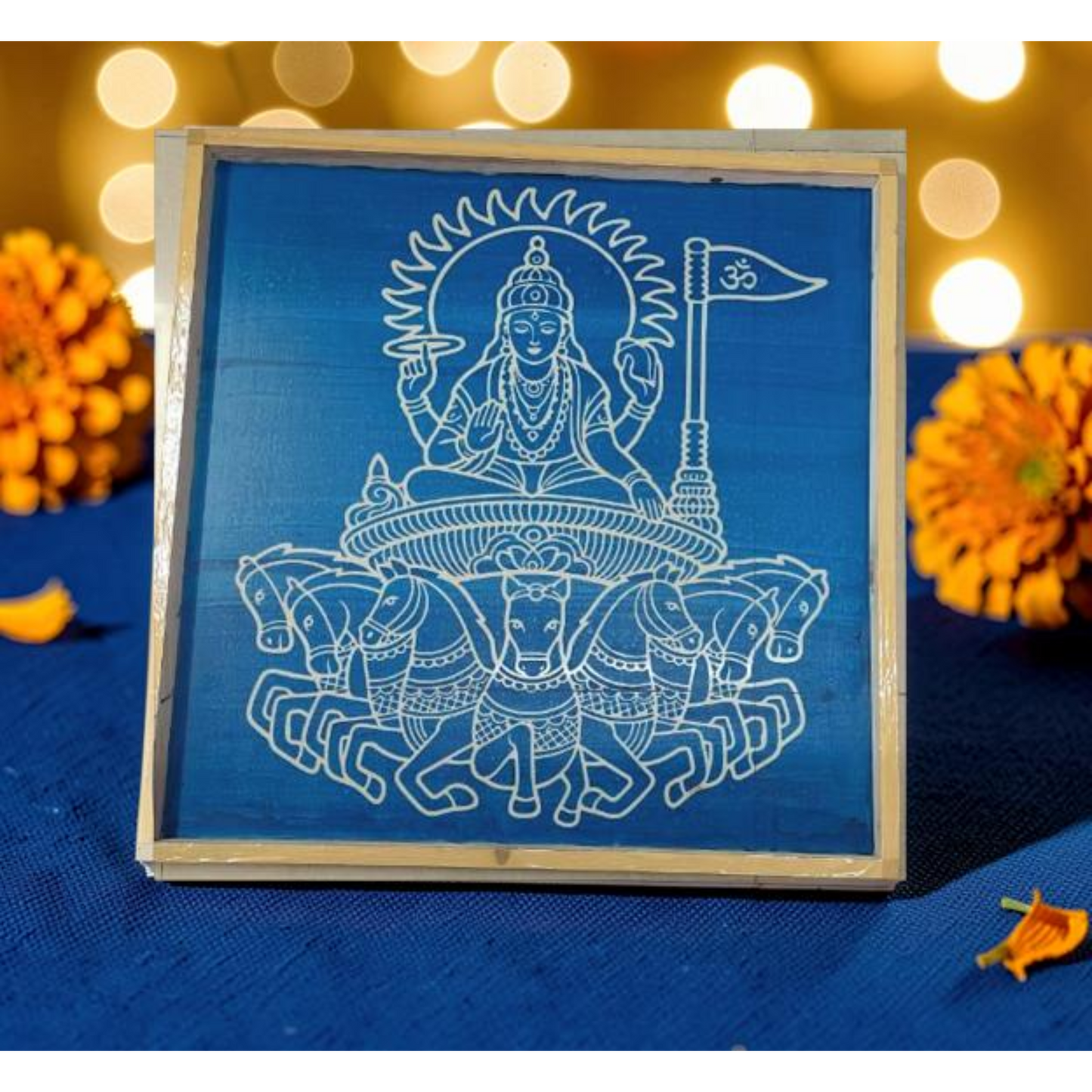 Surya Bhagwan Rangoli Design Stencil Wooden Pack of 1 piece _Rangly
