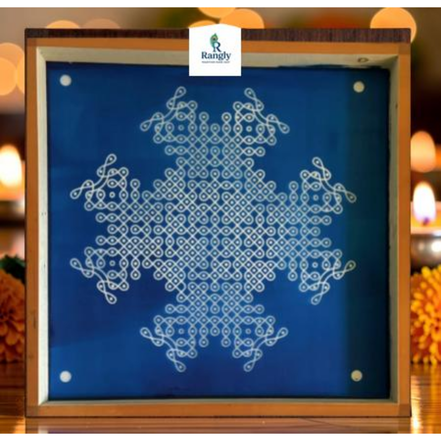 Rangly Symmetrical Jumbo Kolam Stencil Wooden Pack of 1 piece -  WJ2012