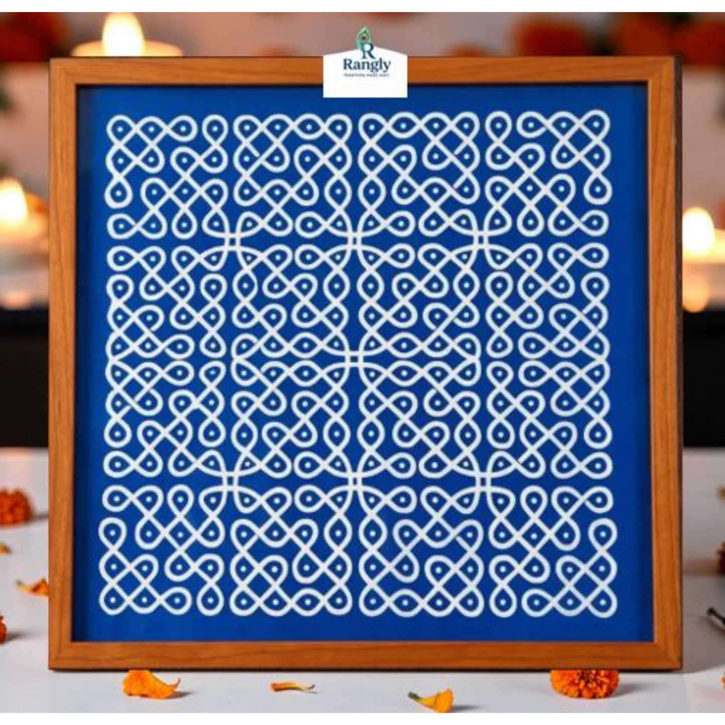 Rangly Chikku Kolam Stencil  Wooden  Pack of 1 piece -WJ2014